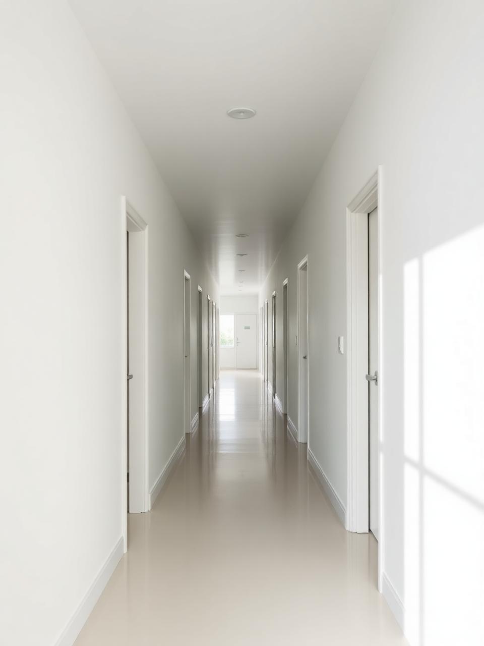 Corridor with CCTV surveillance
